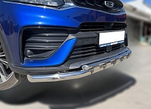 Защита переднего бампера двойная с перемычками d60/42 мм для Geely Tugella I