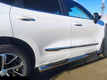 Пороги труба с проступью d76 мм для Haval Jolion I