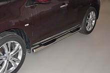 Пороги труба с проступью d76 мм для Nissan Murano III (Z52)