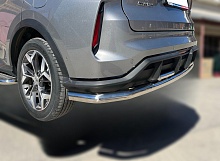 Защита заднего бампера угловая большая двойная d60/42 мм для Haval F7 I Рестайлинг