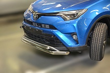 Защита переднего бампера двойная d60/42 мм для Toyota RAV4 IV (XA40) Рестайлинг