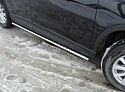 Пороги овальные с проступью 75х42 мм для Mazda CX-5 I
