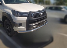Защита переднего бампера d76 мм для Toyota Hilux VIII Рестайлинг