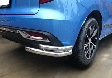 Защита заднего бампера угловая двойная d60/42 мм для Haval Jolion I