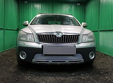 Защитная сетка радиатора для Skoda Octavia II (A5) Рестайлинг