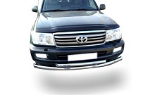 Защита переднего бампера двойная d76/60 мм для Toyota Land Cruiser 100 Series Рестайлинг 1