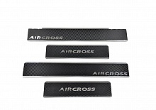 Накладки на пороги нержавеющая сталь под карбон 4шт. для Citroen C4 Aircross