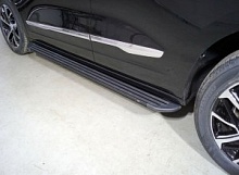 Пороги алюминиевые "Slim Line Black" 1820 мм для Haval Jolion I