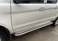 Пороги с накладным листом d53 мм для JAC T6