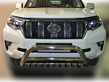 Защита переднего бампера скоба низкая+зубья d76/60/42 мм для Toyota Land Cruiser Prado 150 Series Рестайлинг 2