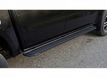 Пороги алюминиевые "Slim Line Black" 1920 мм для JAC T9 I 