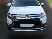 Защита переднего бампера d60 мм для Mitsubishi Outlander III Рестайлинг 2