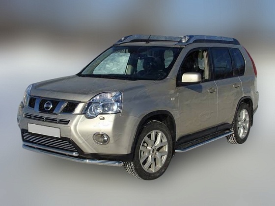Защита передняя нижняя 60,3х42,4мм для Nissan X-Trail II Рестайлинг