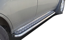 Пороги с накладным листом d53 мм для Chery Tiggo (T11) I
