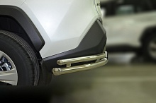 Защита заднего бампера двойная угловая d60/42 мм для Toyota RAV4 V (XA50)
