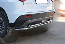 Защита заднего бампера двойная d42/42 мм для Suzuki Vitara II Рестайлинг