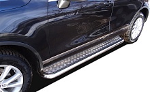 Пороги с накладным листом d53 мм для Volkswagen Touareg II