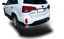 Защита заднего бампера угловая большая двойная d60/42 мм для Kia Sorento II Рестайлинг