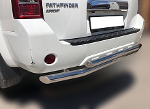 Защита заднего бампера двойная d60/53 мм для Nissan Pathfinder III