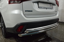 Защита заднего бампера двойная d60/42 мм для Mitsubishi Outlander III Рестайлинг 3