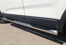 Пороги труба с проступью d76 мм для Kia Sorento IV
