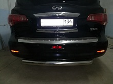 Защита заднего бампера d76 мм для Infiniti QX80 I Рестайлинг