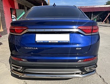 Защита заднего бампера угловая большая d60 мм для Geely Tugella I