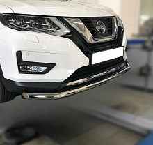 Защита переднего бампера d60 мм для Nissan X-Trail III Рестайлинг