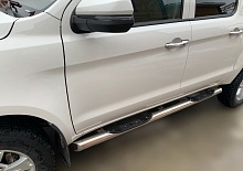 Пороги труба с проступью d76 мм для JAC T6