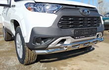 Защита переднего бампера двойная с перемычками d60/42 мм для LADA (ВАЗ) Niva I Рестайлинг (Travel)