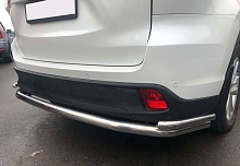Защита заднего бампера угловая большая двойная d60/42 мм для Toyota Highlander III (U50) Рестайлинг