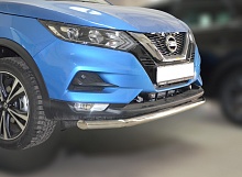 Защита переднего бампера d60 мм для Nissan Qashqai II Рестайлинг