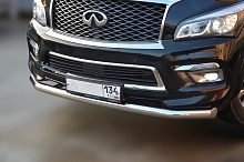 Защита переднего бампера d76 мм для Infiniti QX80 I Рестайлинг