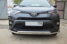 Защита переднего бампера двойная d53/53 мм для Toyota RAV4 IV (XA40) Рестайлинг