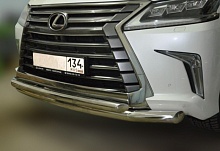 Защита переднего бампера двойная d76/60 мм для Lexus LX III Рестайлинг 2