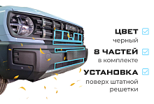 Комплект сеток black верх 5 частей и низ 3 части для Haval H3 I