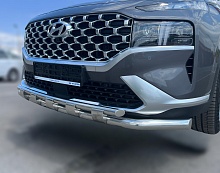 Защита переднего бампера с перемычками d60/42 мм для Hyundai Santa Fe IV Рестайлинг