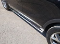 Пороги овальные с накладкой 75х42 мм для Kia Sorento III Prime Рестайлинг