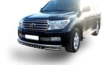 Защита переднего бампера тройная с защитой зубья d76/60/42 мм для Toyota Land Cruiser 200 Series