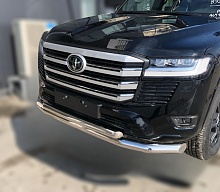 Защита переднего бампера двойная d76/60 мм для Toyota Land Cruiser 300 Series
