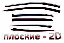 Дефлекторы окон 2D с хром накладками 6 шт. для Kia Proceed I Рестайлинг