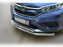Защита переднего бампера двойная d60/42 мм для Honda CR-V IV Рестайлинг