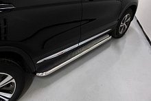 Пороги с площадкой (нерж. лист) 60,3 мм для Changan CS75 I Рестайлинг