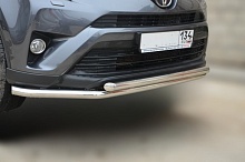 Защита переднего бампера двойная d53/53 мм для Toyota RAV4 IV (XA40) Рестайлинг