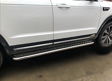 Пороги с накладным листом d53 мм для Changan CS95 I Рестайлинг 2