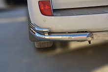 Защита заднего бампера угловая двойная d76/42 мм для Toyota Land Cruiser 200 Series Рестайлинг 1