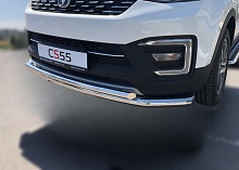 Защита переднего бампера двойная d60/42 мм для Changan CS55 I