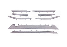 Комплект сеток chrome верх 6 частей и низ 2 части для LADA (ВАЗ) Vesta I Рестайлинг