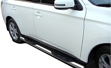 Пороги труба с проступью d76 мм для Mitsubishi Outlander III Рестайлинг 2