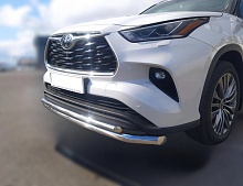 Защита переднего бампера двойная d60/42 мм для Toyota Highlander IV (U70)